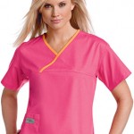 Pijama Sanitario Rosa Mujer con linea Naranja